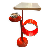 Red magazine ashtray on stand from the 70s
