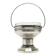 Art Deco sugar bowl, silver-plated brass, crystal, Poland, 1930s
