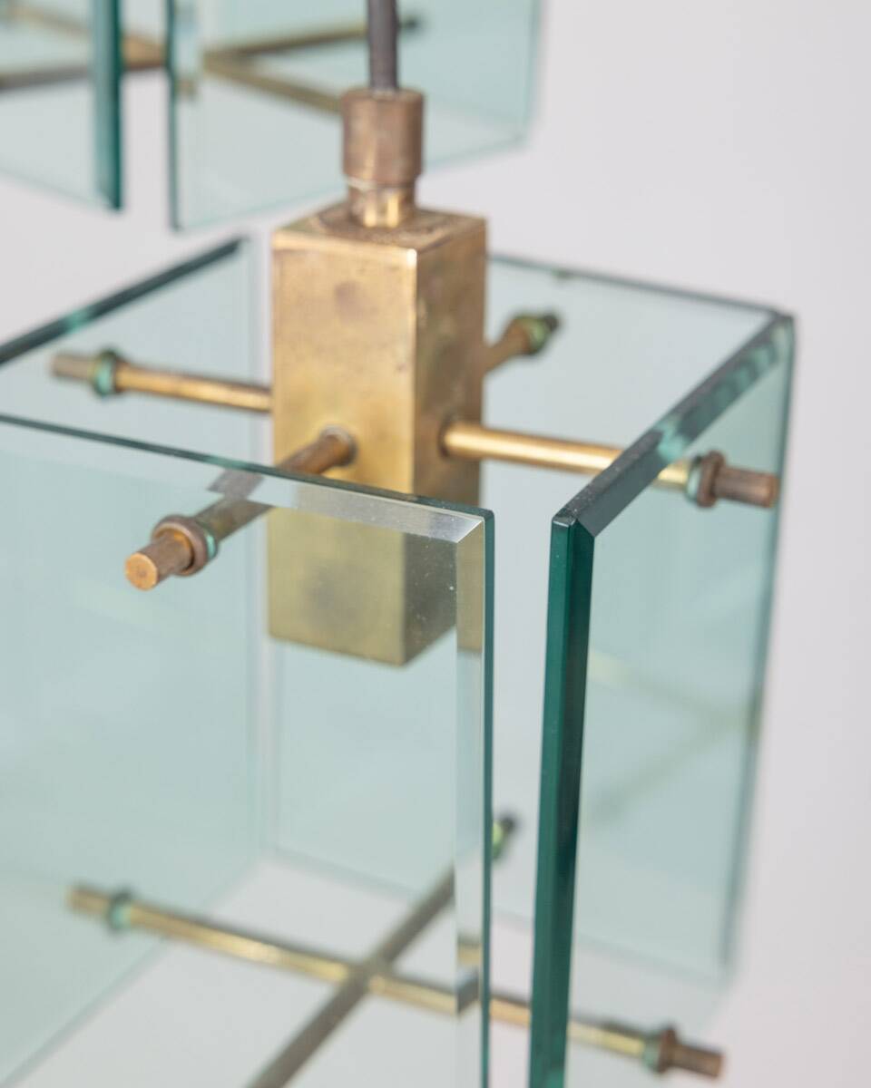 Lampadario vintage anni 60 in vetro design studio zeroquattro