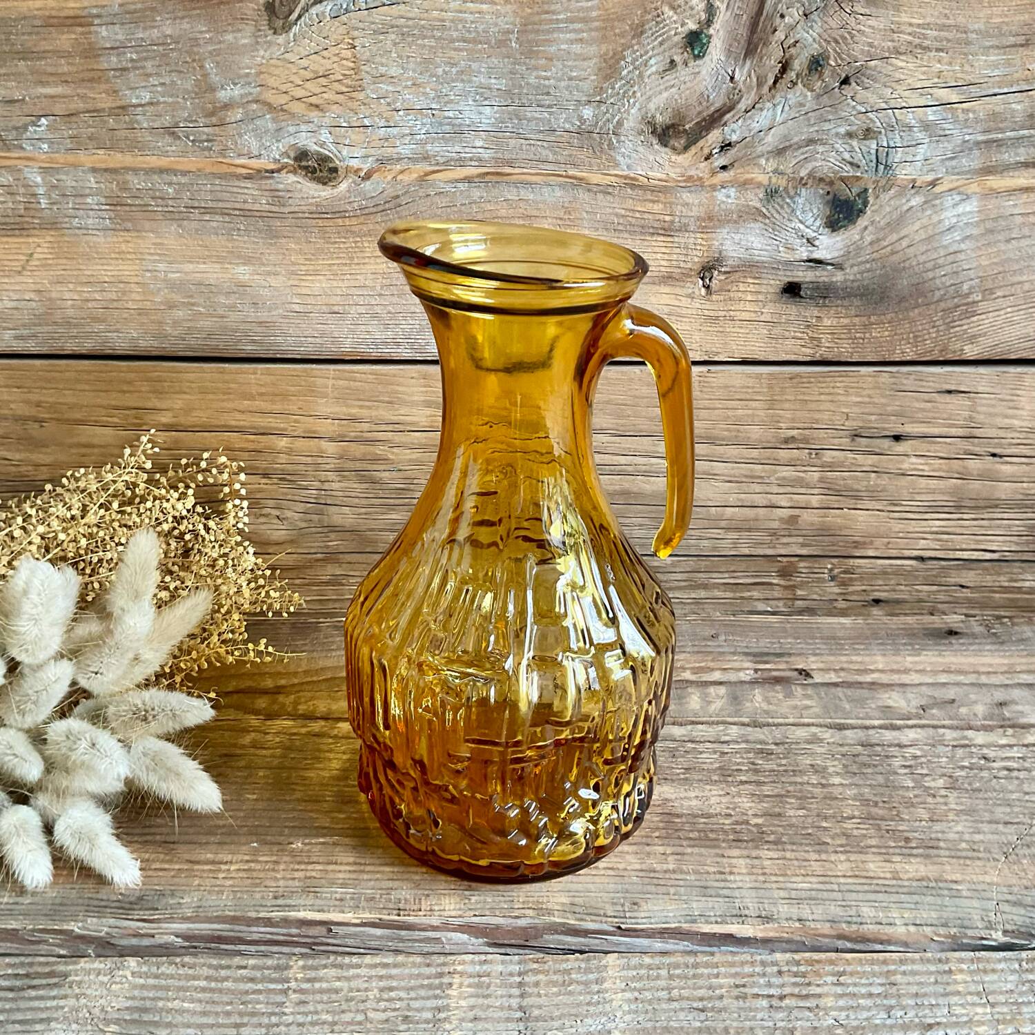 Amber glass pitcher