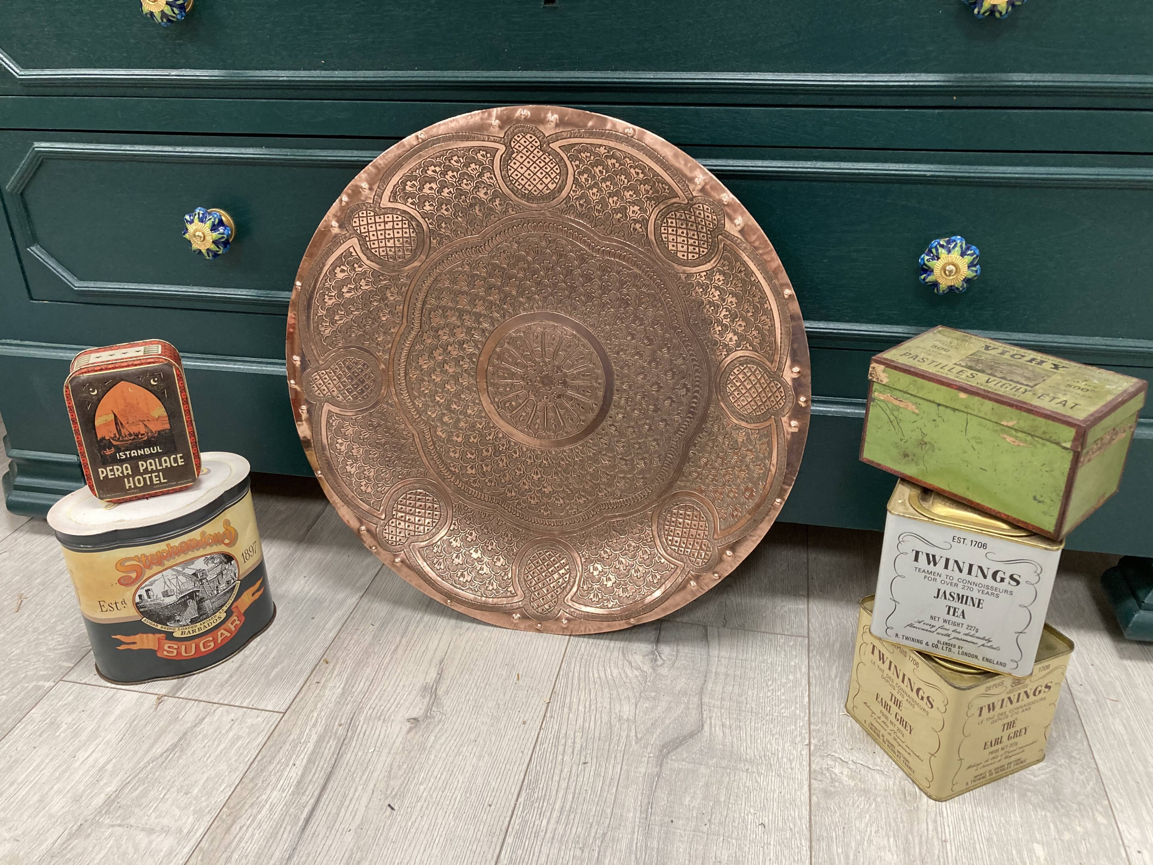 Copper oriental tray