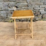 Rattan side table