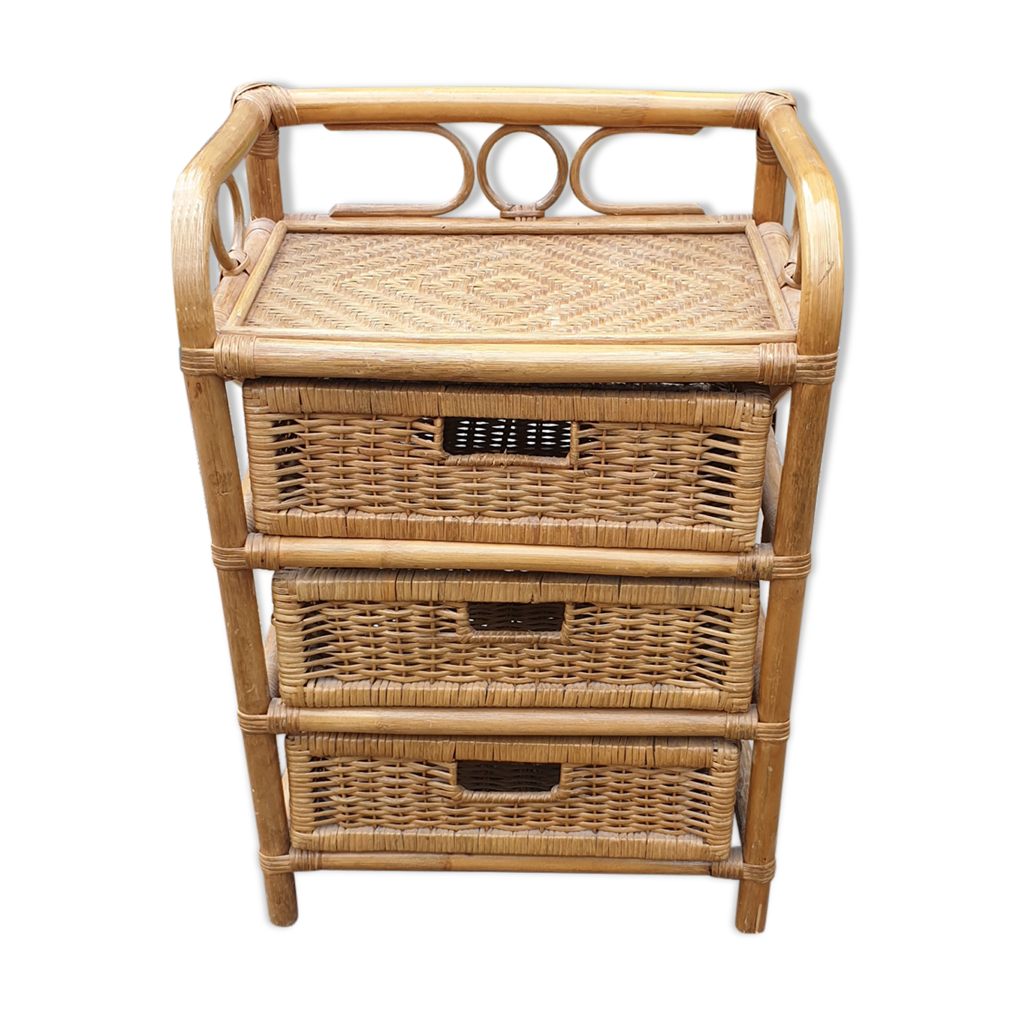 Rattan cabinet 3 drawers