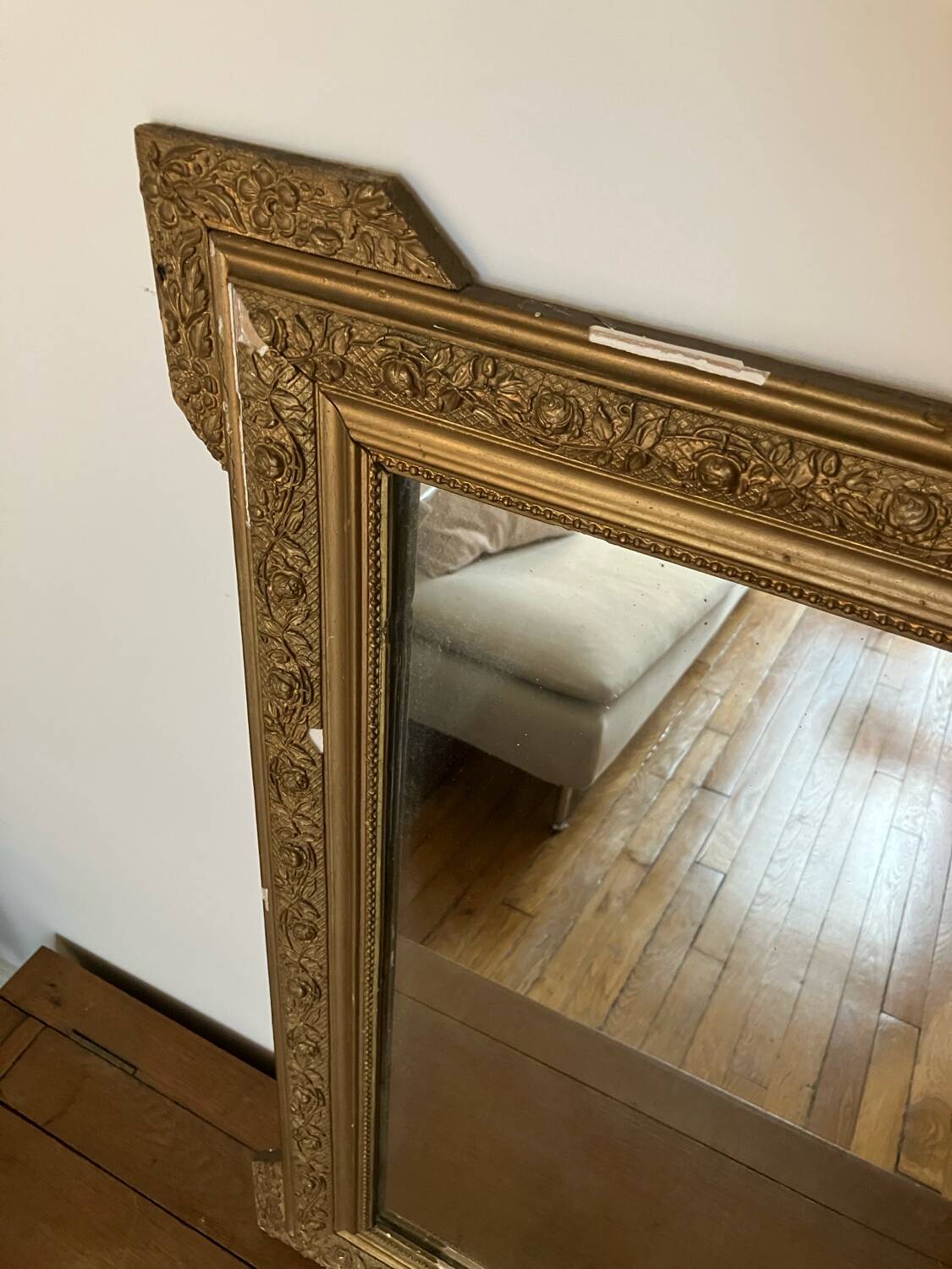 Gilded mirror, mercury glass