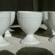 Service of 6 art deco white porcelain egg cups from Limoges