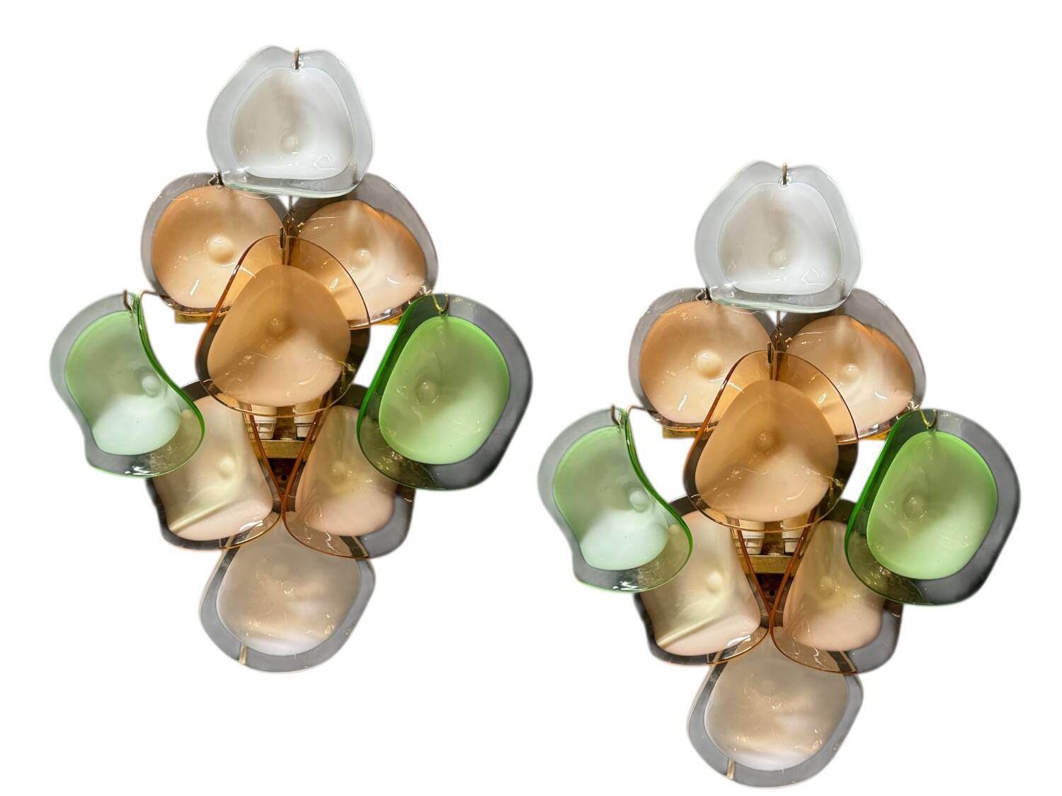 Appliques murales en verre de Murano, lot de 2, années 1970