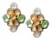 Murano Glass Disc Sconces Set of 2 1970’s