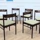 6 green Scandinavian chairs