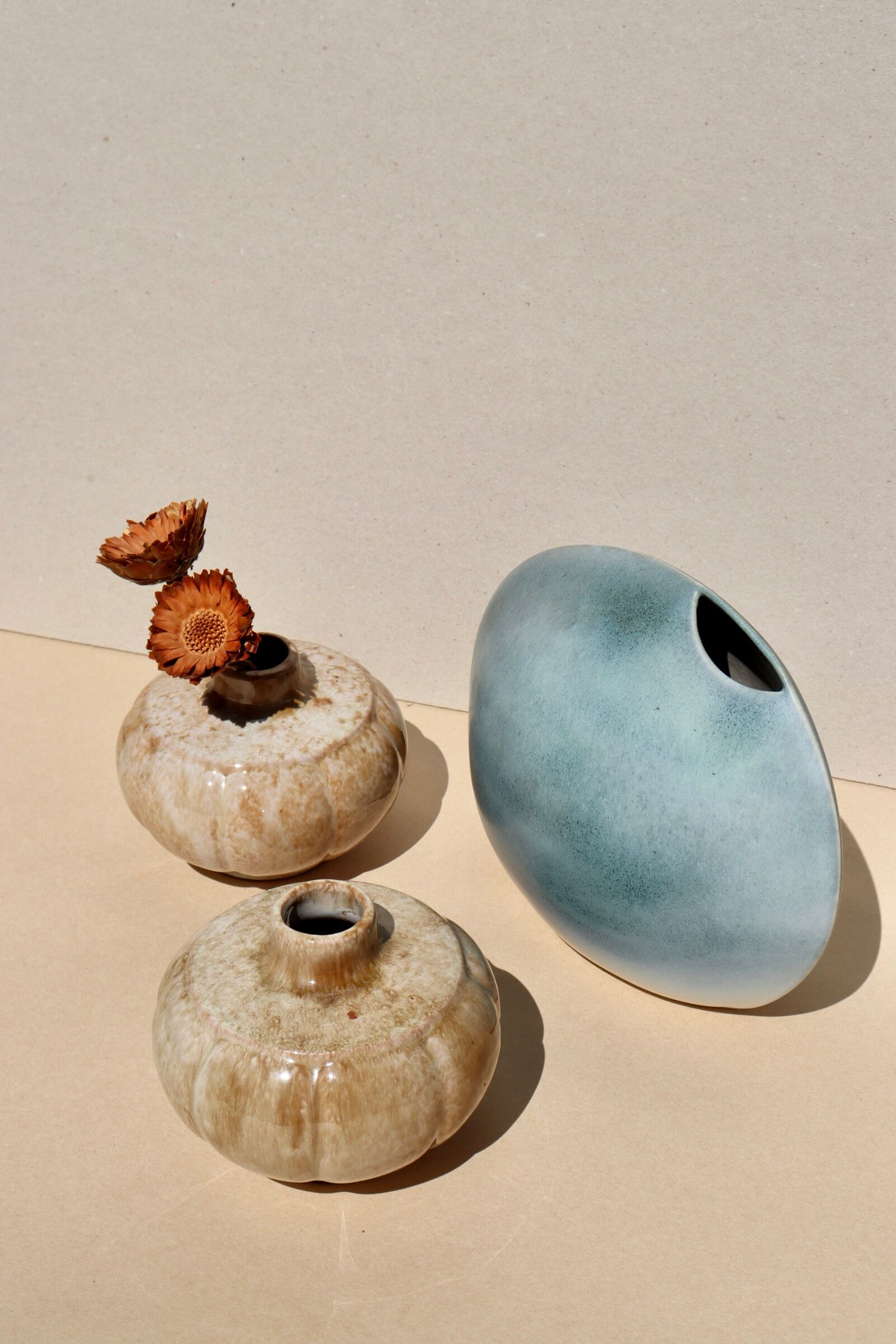 Set of two ceramic vases