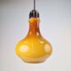Vintage Scandinavian Drop Pendant Lamp in Brown Opal Glass and Chrome from Peill & Putzler, 1960s