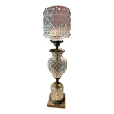 Vintage table lamp in brass and cut glass – Art Deco / Neo style