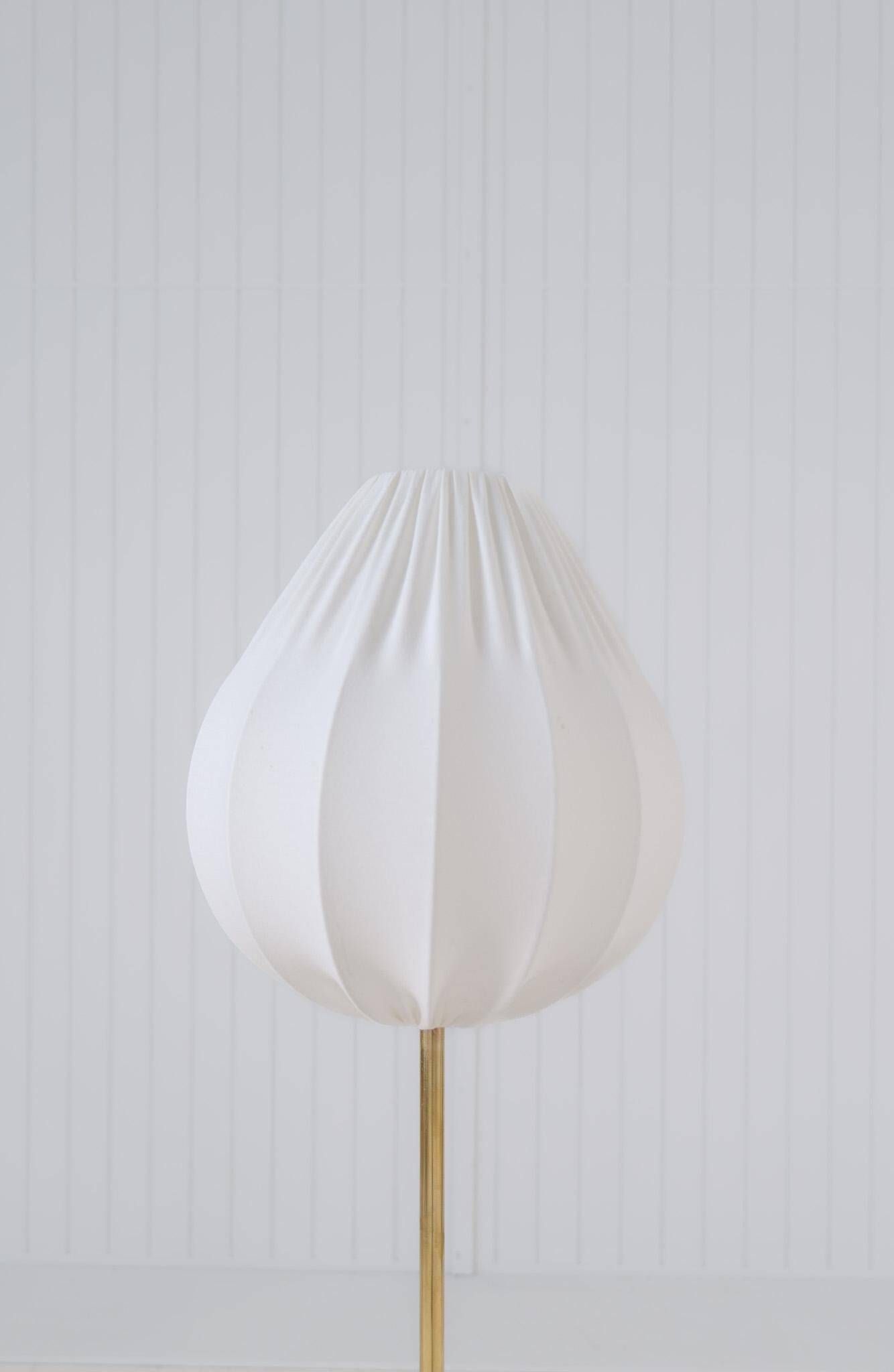 Modern mid-century brass trumpet-shaped floor lamp, Sweden, 1960s.
