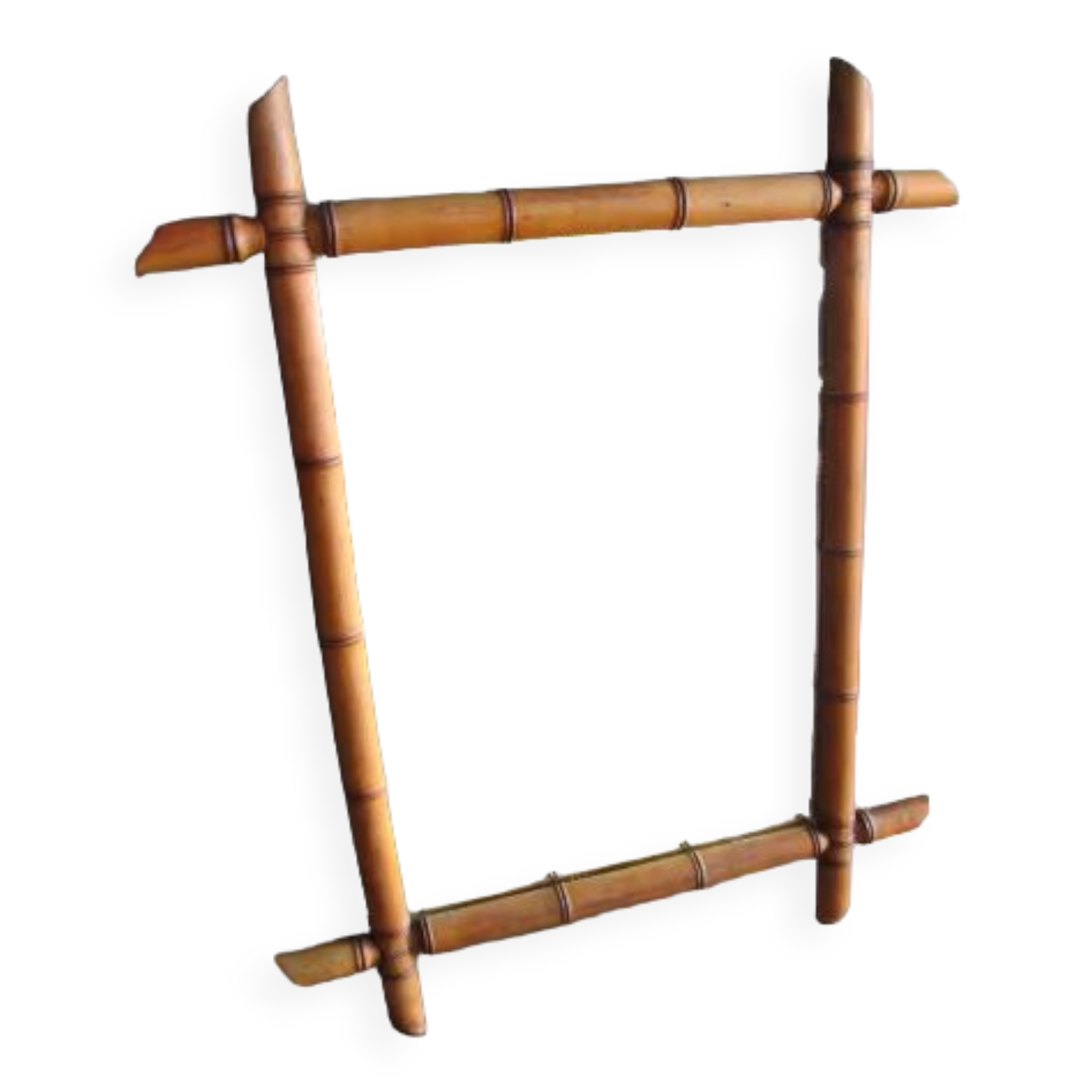 Old bamboo mirror 73.5x54cm