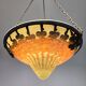 Art Deco pendant light “Le Verre Français” – glass paste & wrought iron