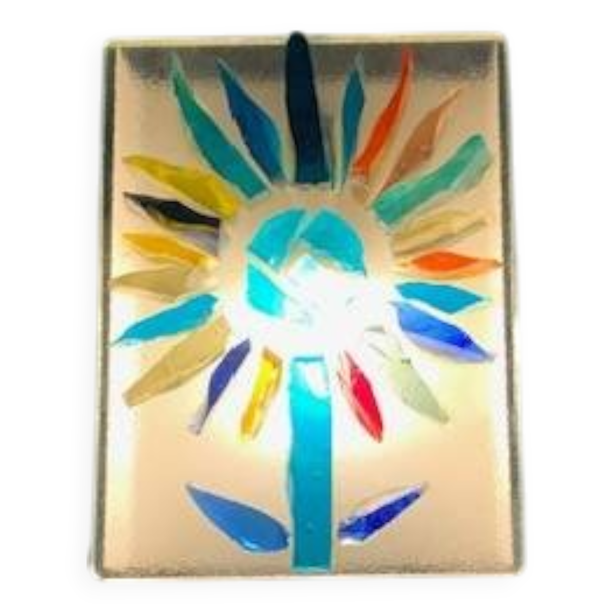 70s glass paste wall lamp