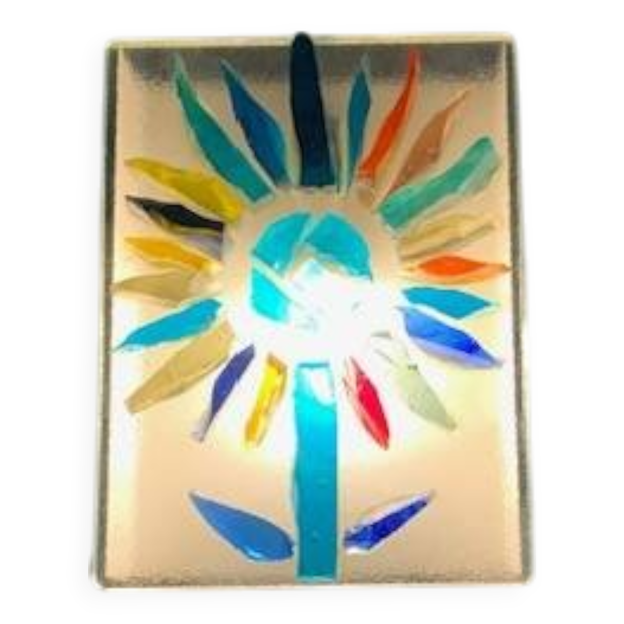 Lampe applique murale en pâte de verre 70s