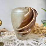 Vintage stoneware vase with draped effect glaze