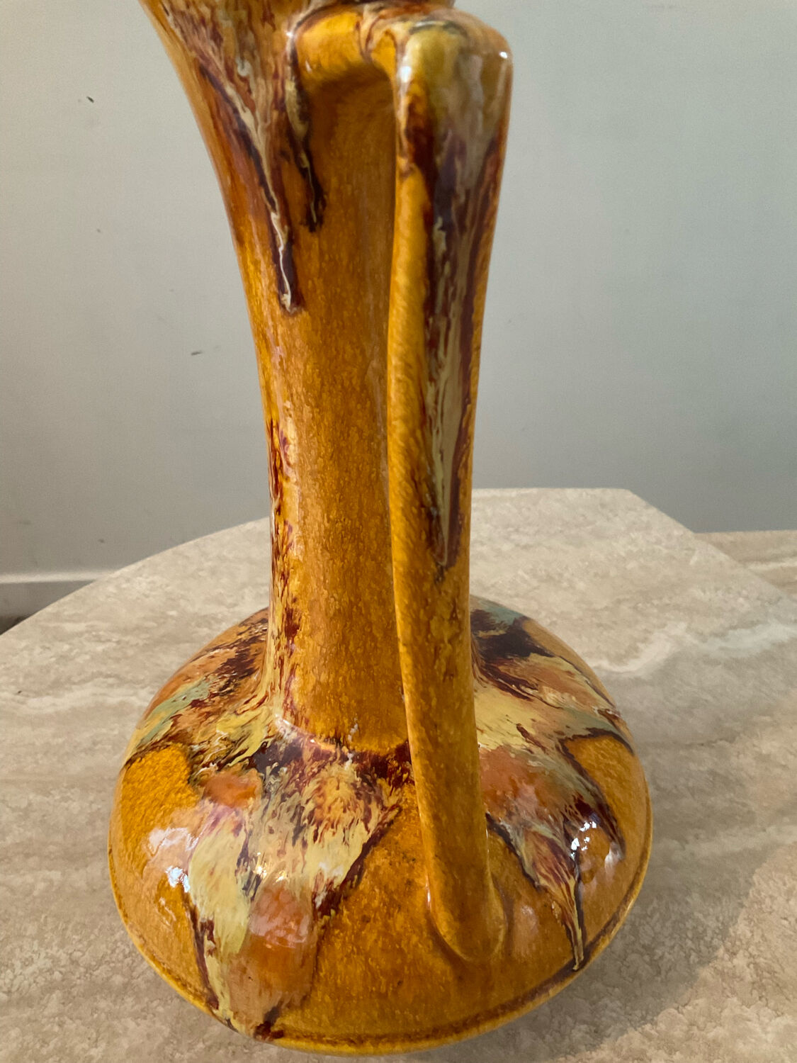 Vintage jug vase in glazed ceramic