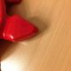 Turtle pocket emptier in enameled red cast iron by Castirone France