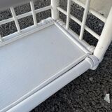 White rattan shelf with braces