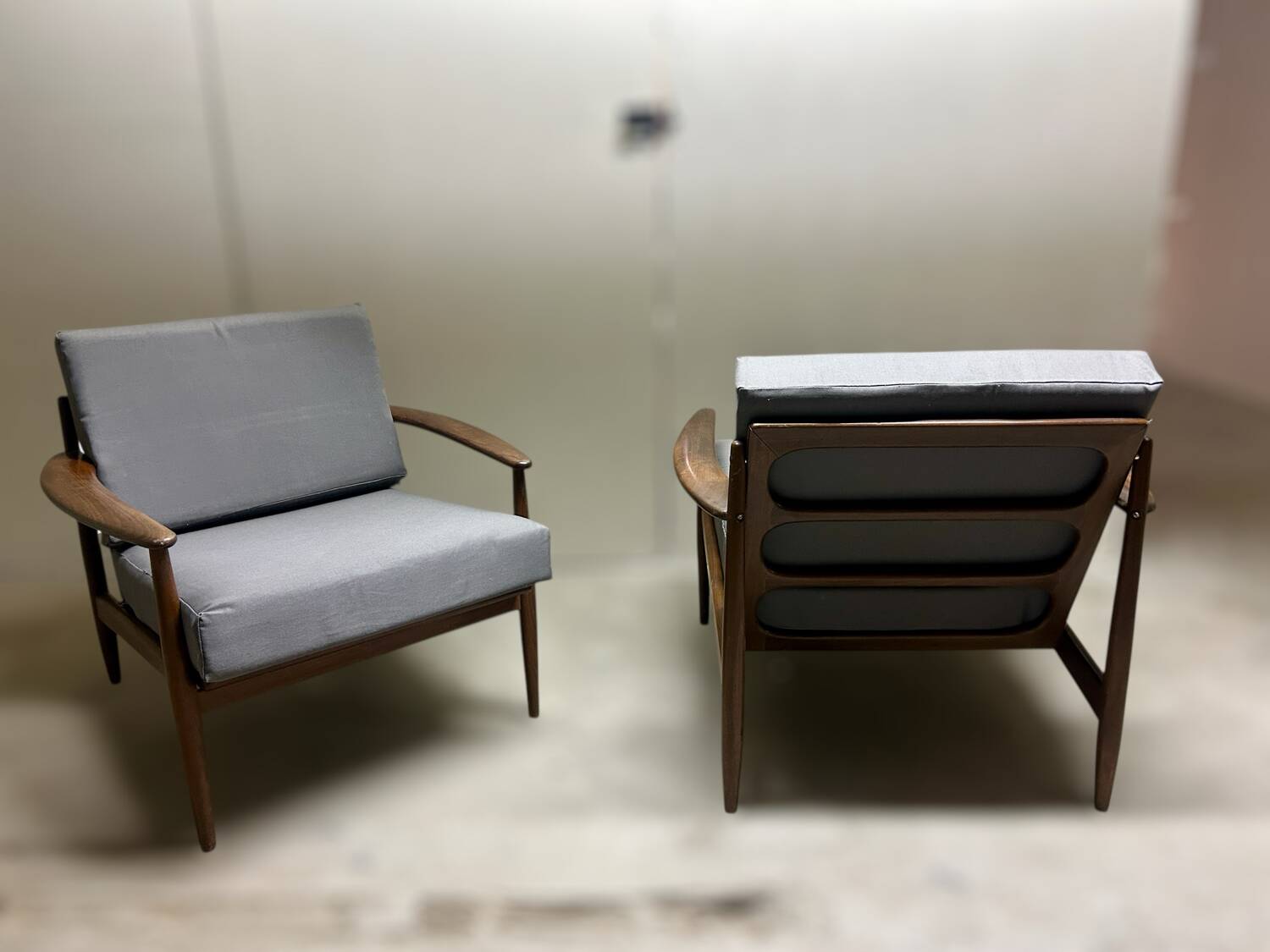 Pair of Scandinavian armchairs by Grete Jalk