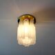 Brass ceiling light and frosted glass Glash-tte Limburg