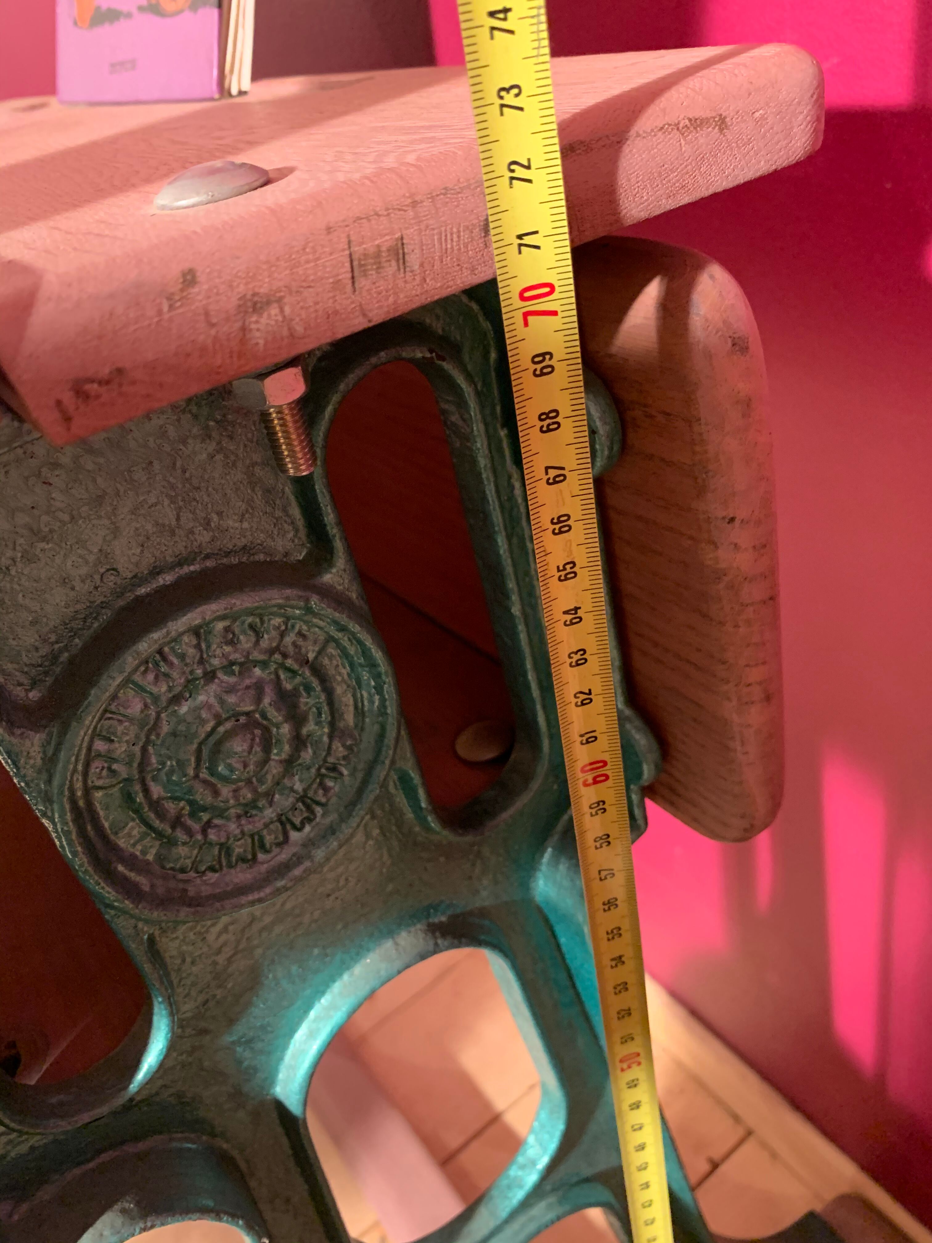 Cast iron and wood school desk