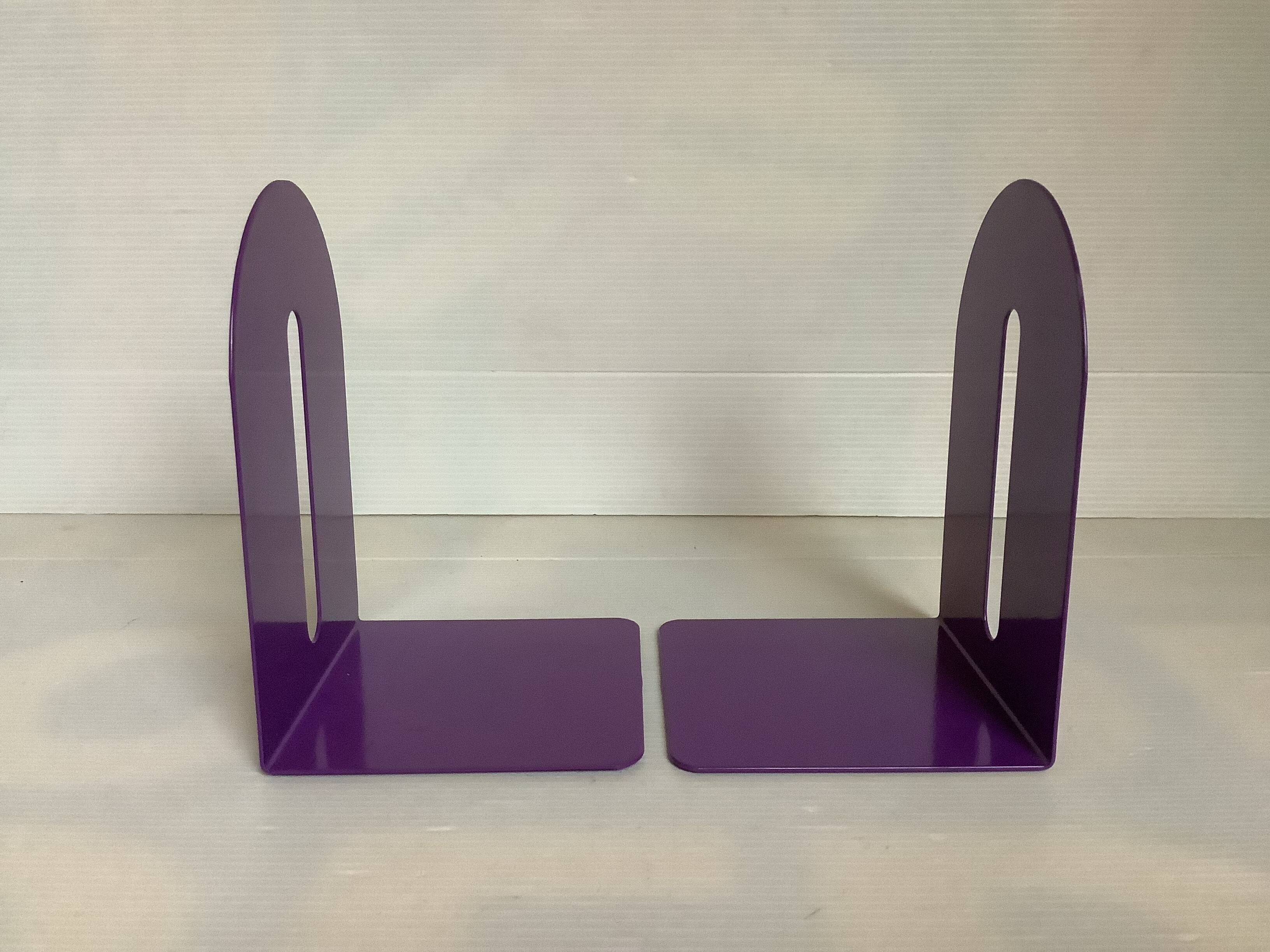 Pair of purple pop mauve metal bookends