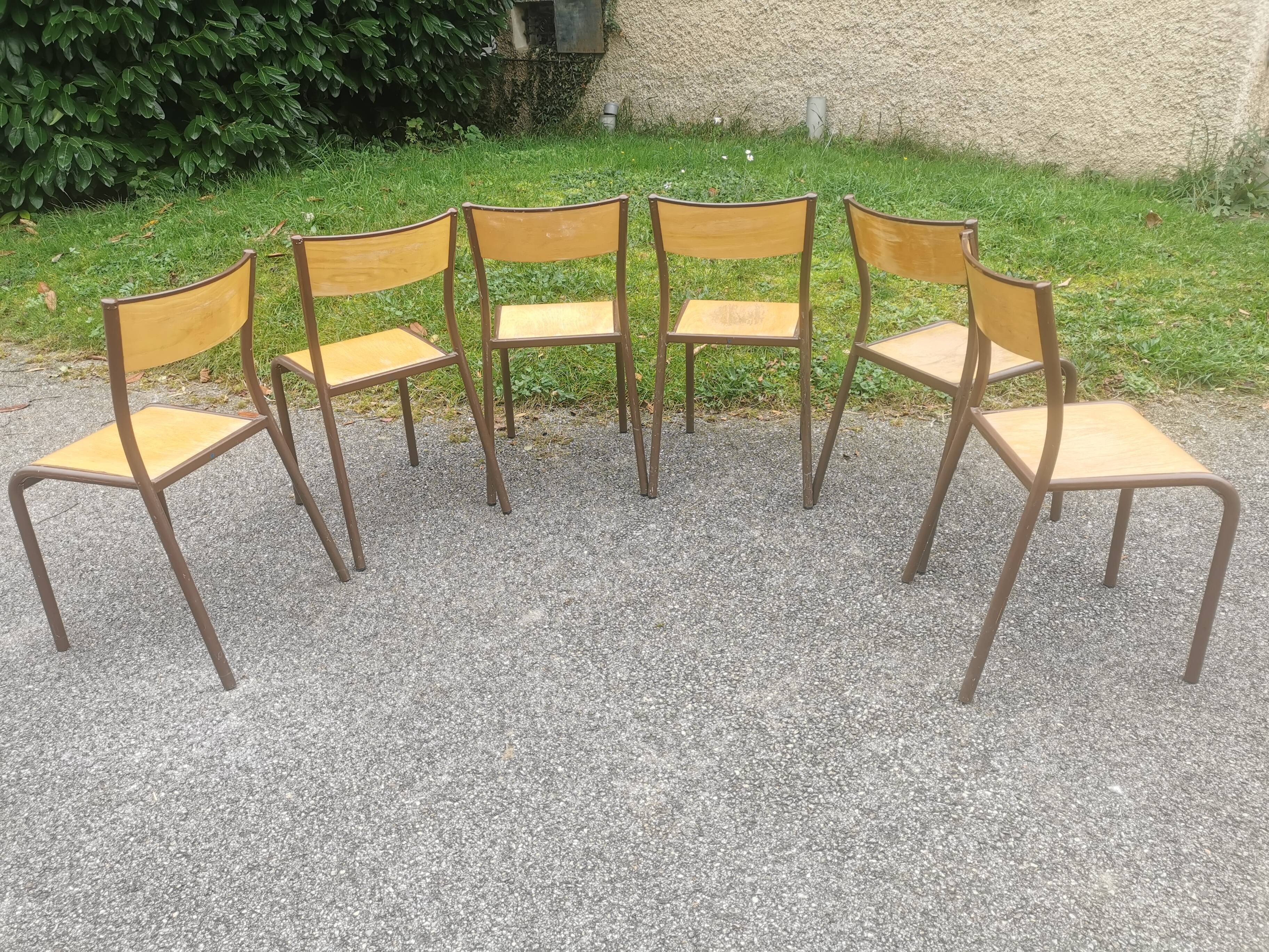 6 chaises vintage Mullca
