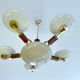 Art deco chandelier, glass, wood and glass, 30s