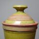 Decorative spice box in vintage two-tone glazed stoneware, handmade and signed.