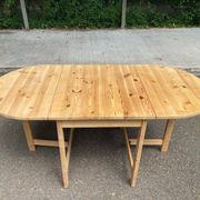 Extendable dining table with leaves renovated by Karin Mobring for Ikea 1970