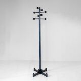 Porte-manteau italien moderne en bois émaillé vert foncé des années 1970