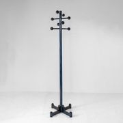 1970s Italian Modern Dark Green Glazed Wood Coat Rack