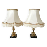 Pair of retro fringed lamps