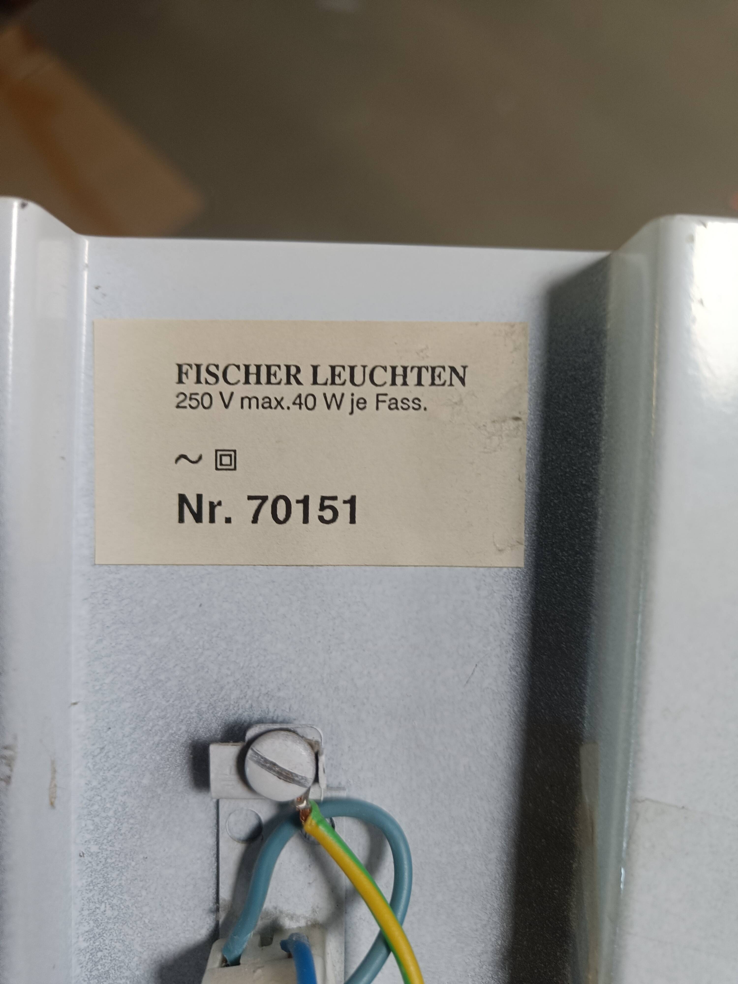 Pair of brass and glass wall lights by Fischer Leuchten, 1960s