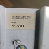 Pair of brass and glass wall lights by Fischer Leuchten, 1960s