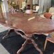 Oval table with marquetry top