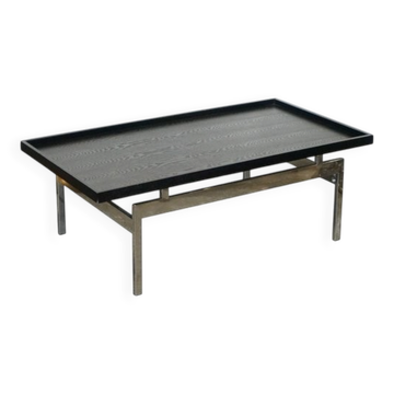 Black Art Deco Coffee Table with Stainless Steel by Casa Padrino