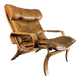 Swedish leather bentwood lounge chair by Jan Bengstsson, 1970s