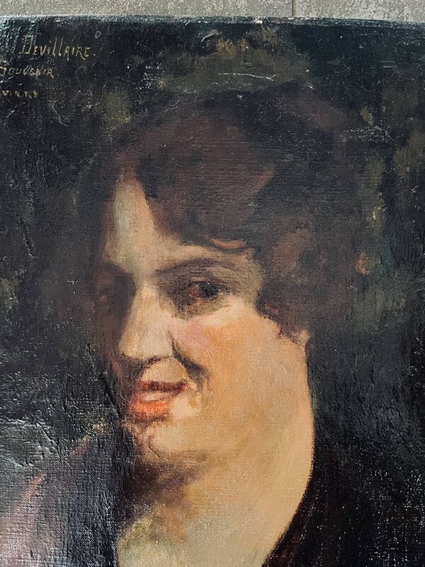 Charles henri gaston Dagnac-Riviere portrait impressionniste huile sur toile