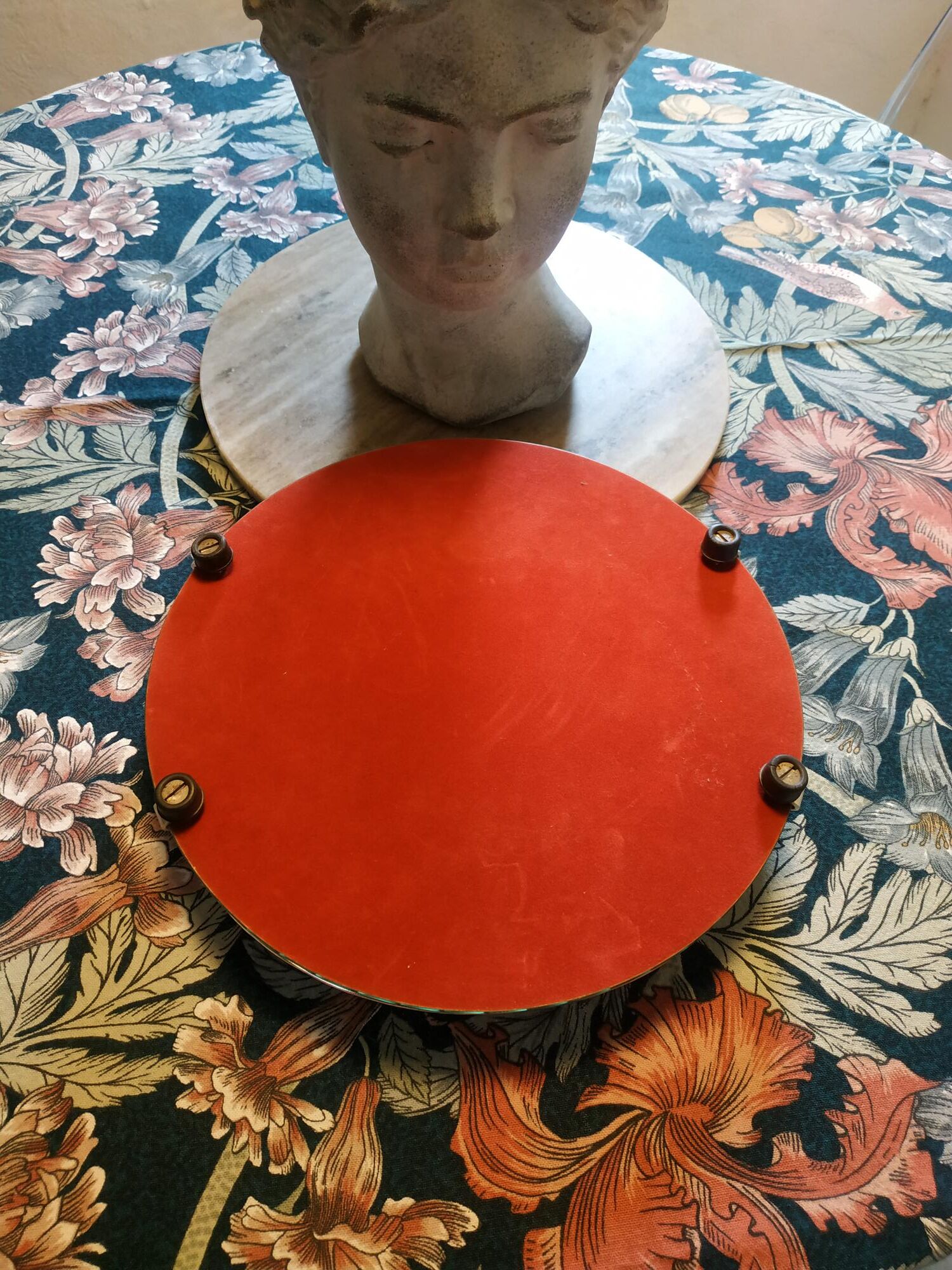 Round mirror top art deco beveled 30s