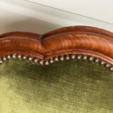 Paires de fauteuils en velours vert