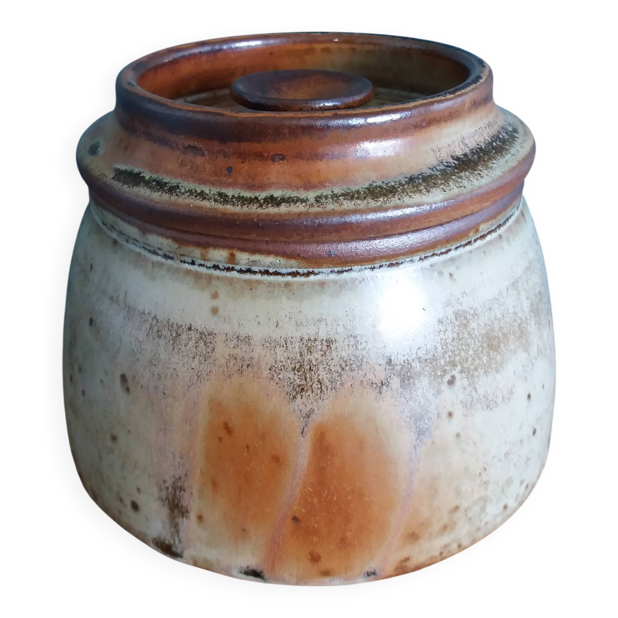 Water butter dish in Puisaye stoneware, Jean-Pierre Prud'homme