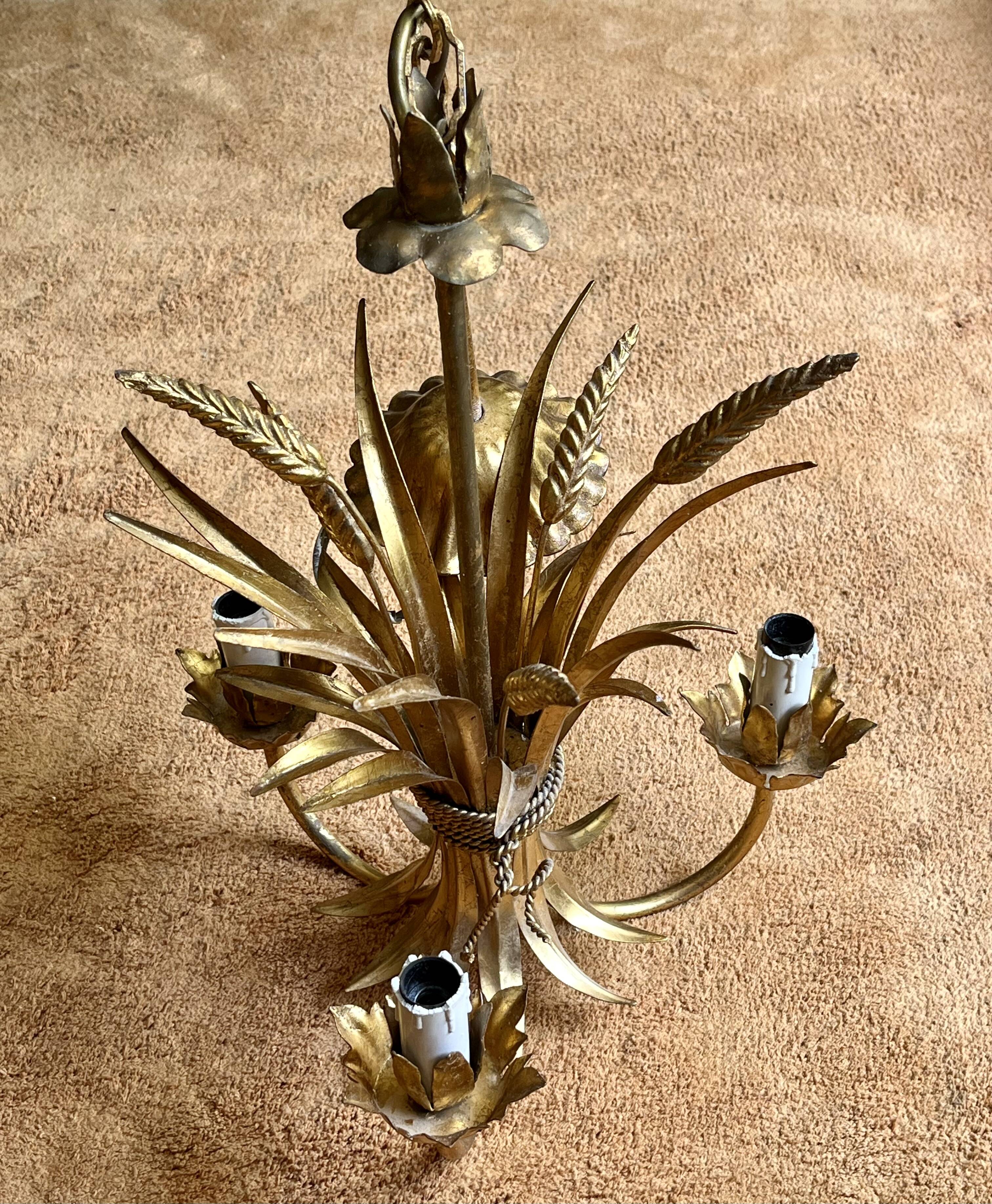 Lustre épis de blé style Hans Kögl - Hollywood Regency, années 70