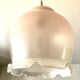 Frosted glass suspension with pearl pink ruffles 1960