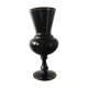 Large black vase with faience gold edging