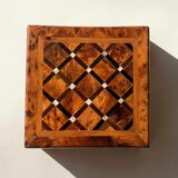 Thujawood marquetry jewellery box with mother-of-pearl - vintage handcrafted work