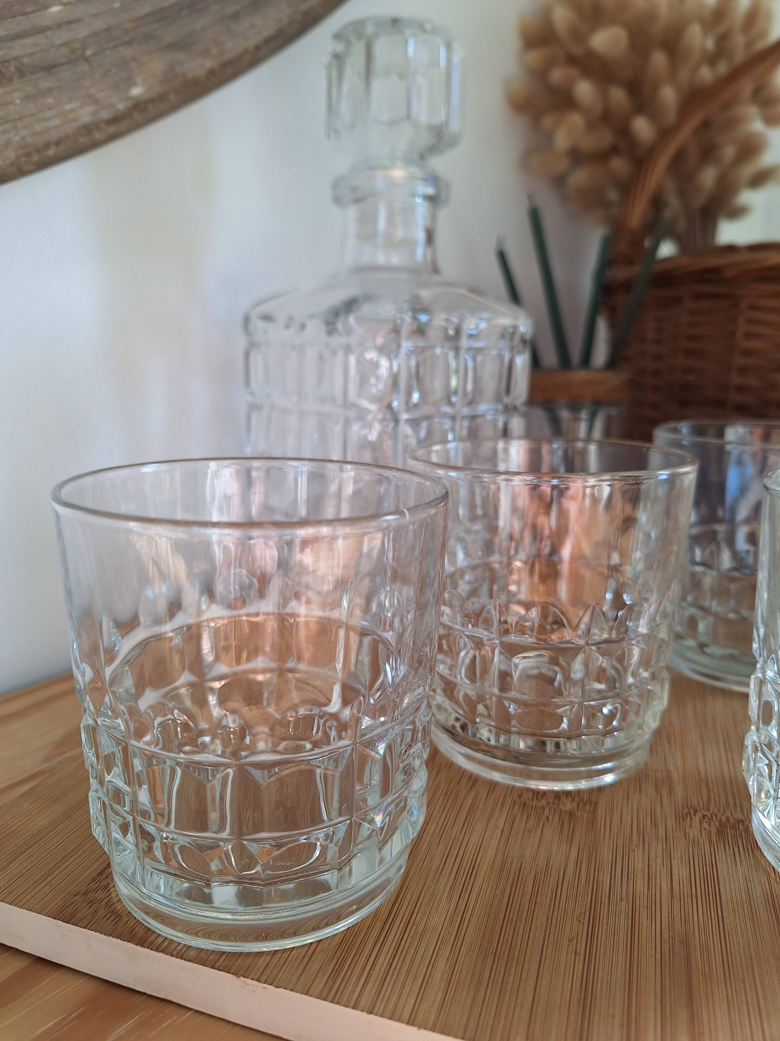 Vintage whiskey decanter and glasses