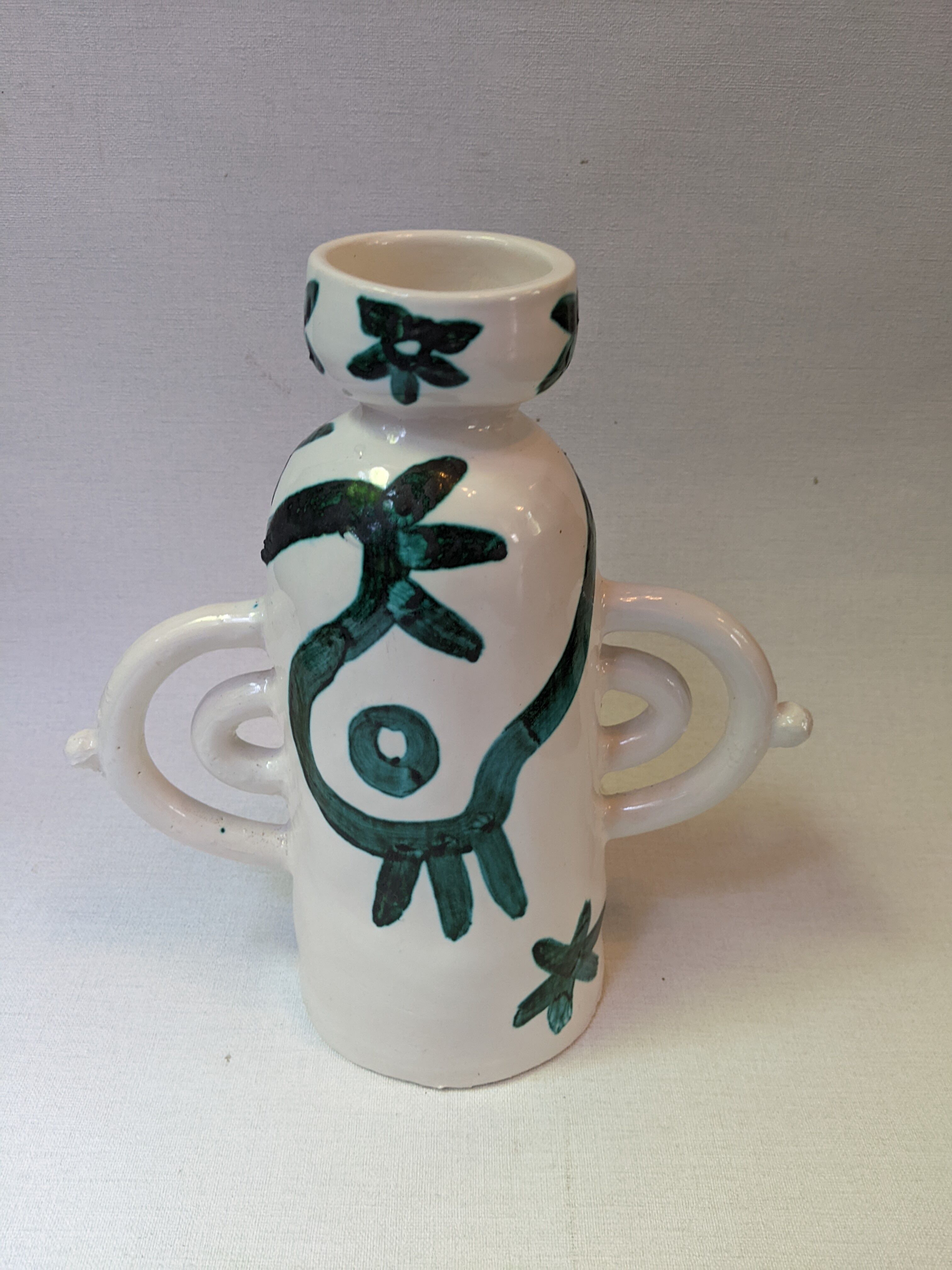 Handcrafted anthropomorphic ceramic vase